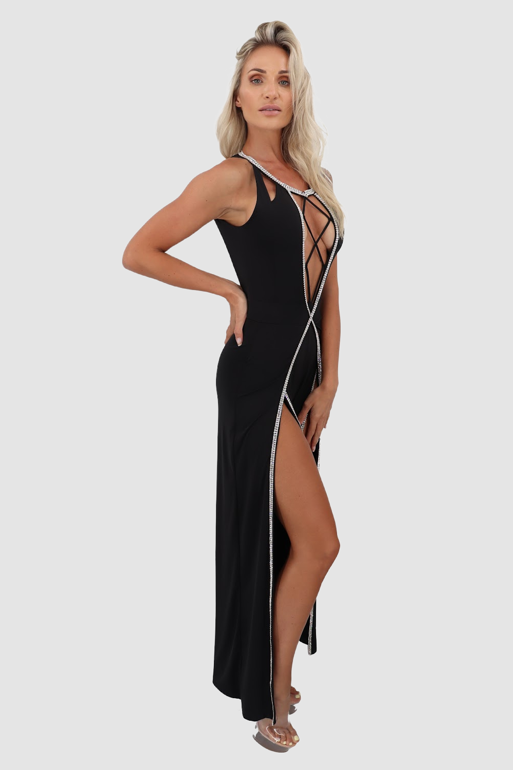 VIE SAUVAGE Adrian Black Jumpsuit W Silver