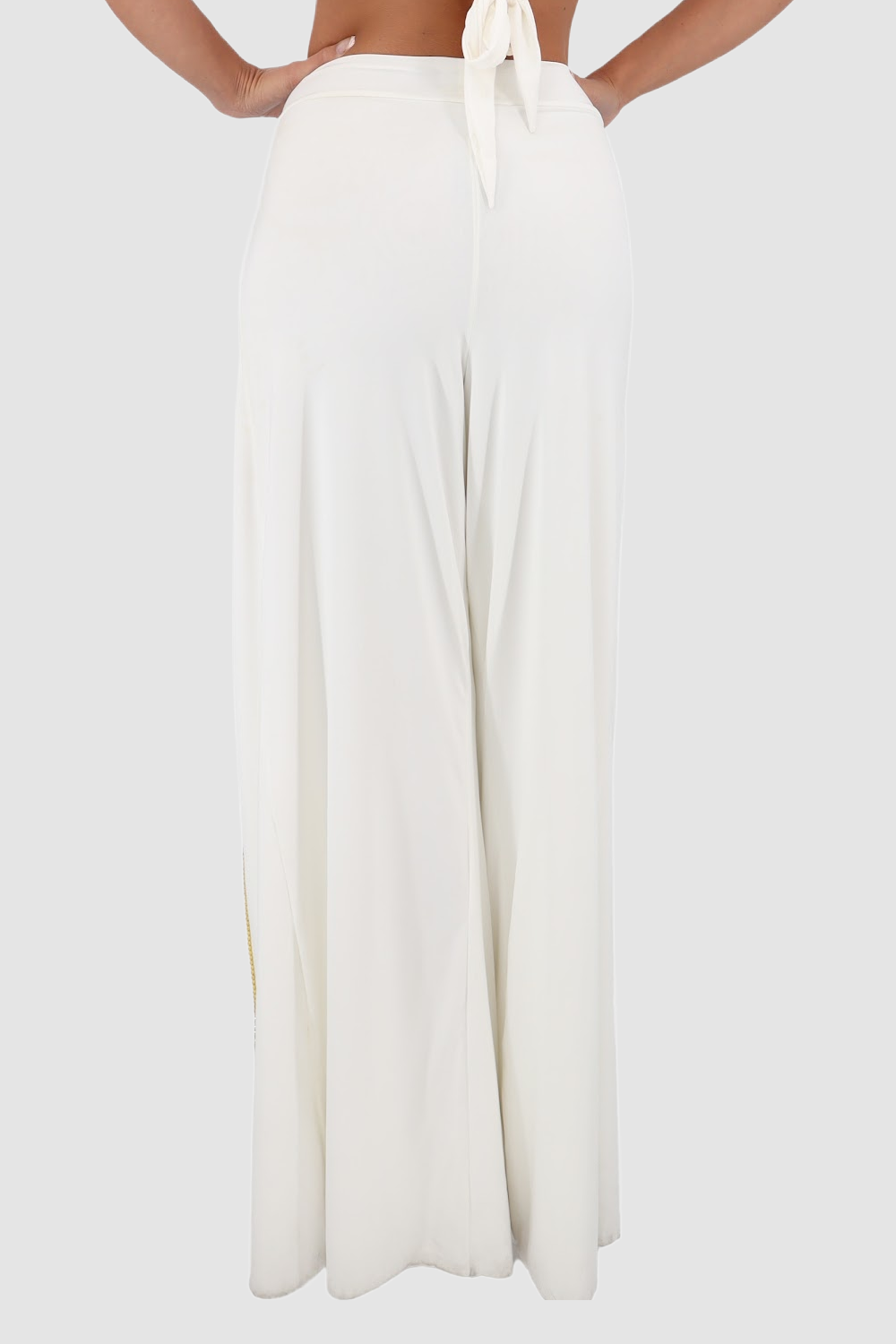 Vie Sauvage White W Gold Split Pants