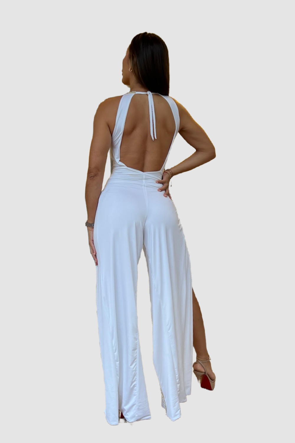 VIE SAUVAGE Adrian White W Gold Jumpsuit