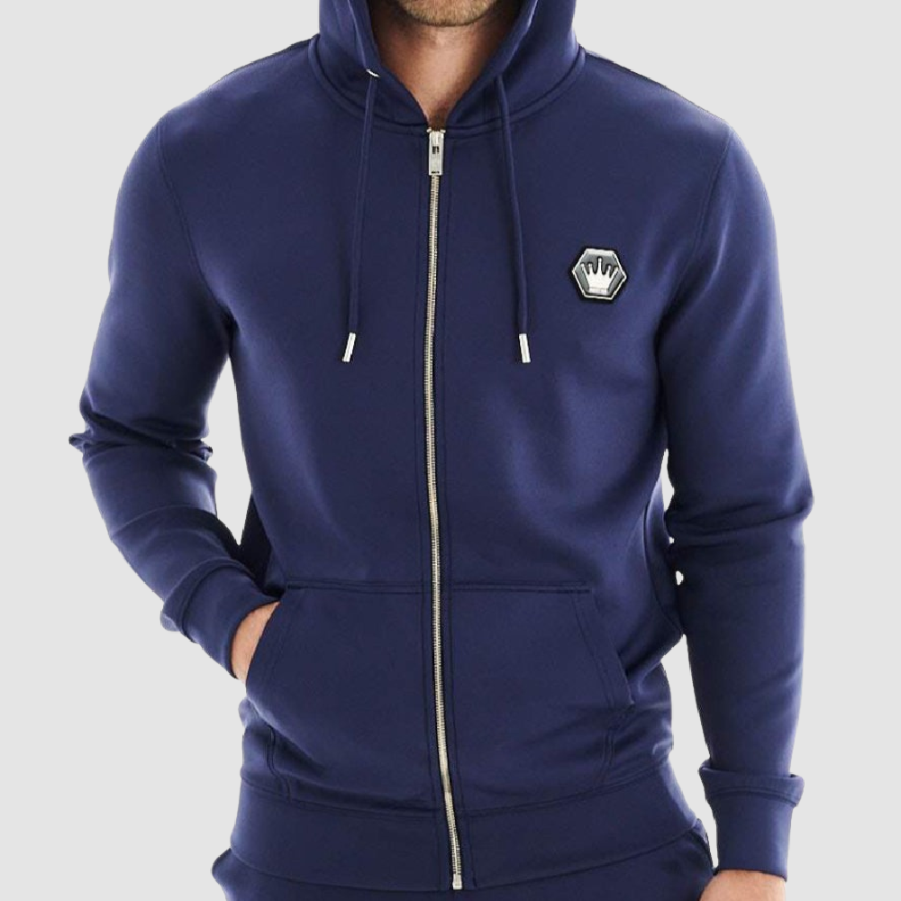 BERTIGO Perez/92H Navy Zip Hoodie