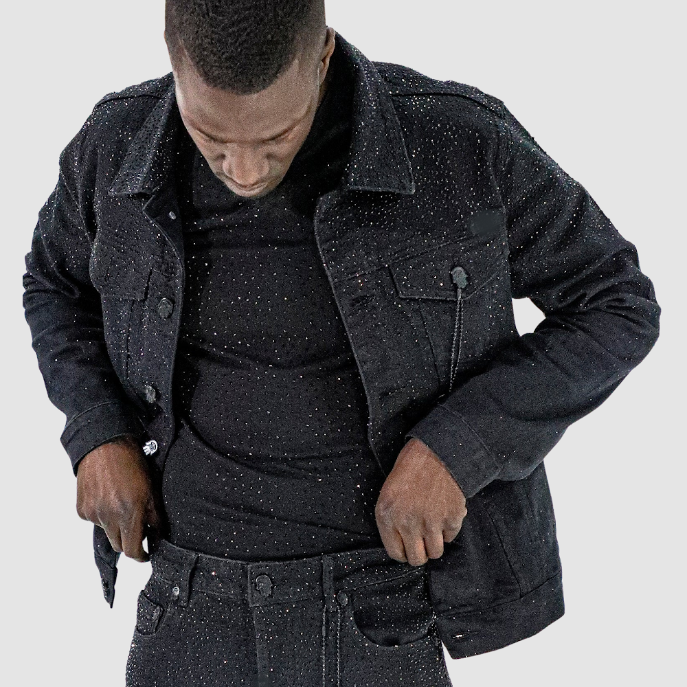kash Black Diamond Denim Jacket