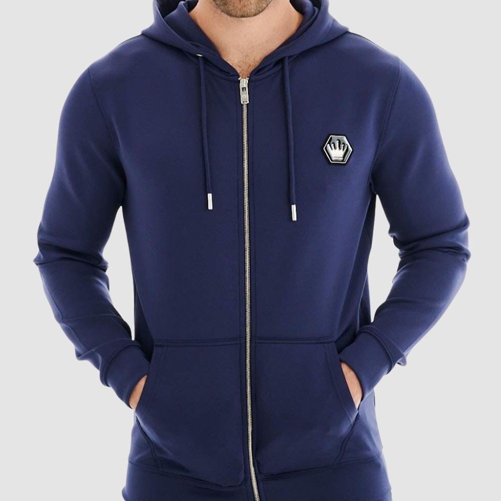 BERTIGO Perez/92H Navy Zip Hoodie