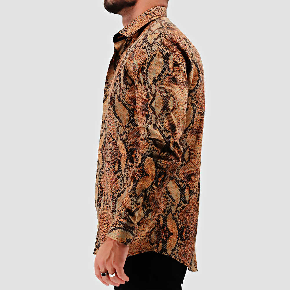 IL MACHISTO Brown Snake Shirt