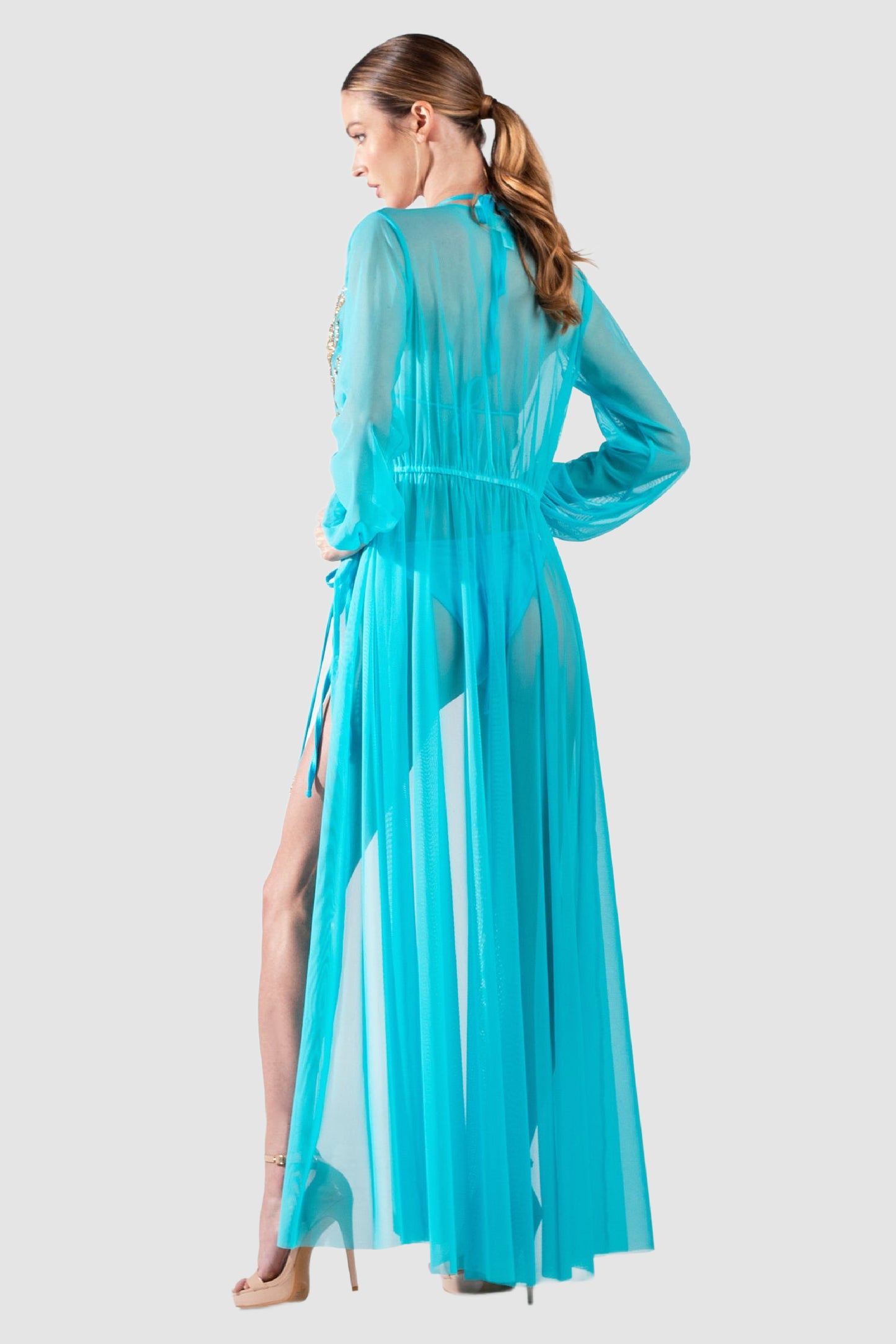 Baccio Spider Paint Aqua Gold Long Cover Up