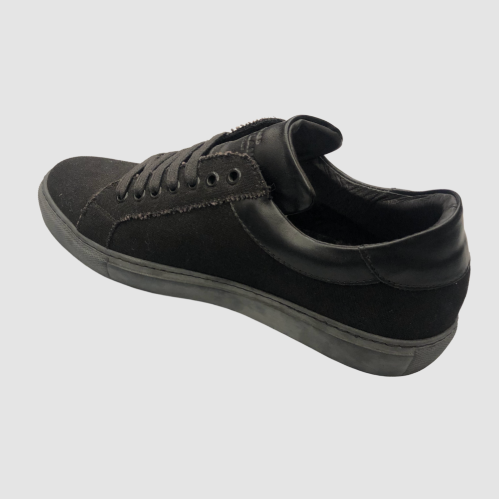 Jared Lang Black Fabric Sneakers