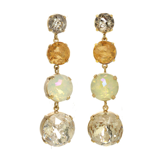 Tova Idina Earrings Champagne shimmer with a combination of light-catching crystals