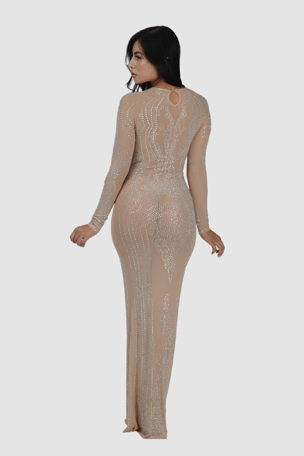 KIKI RIKI Nude/AB L/S Long Dress