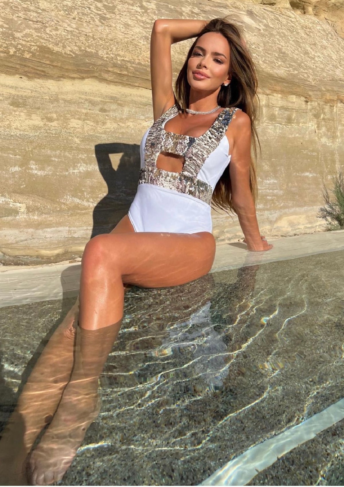 Selene White Sand Swimsuit