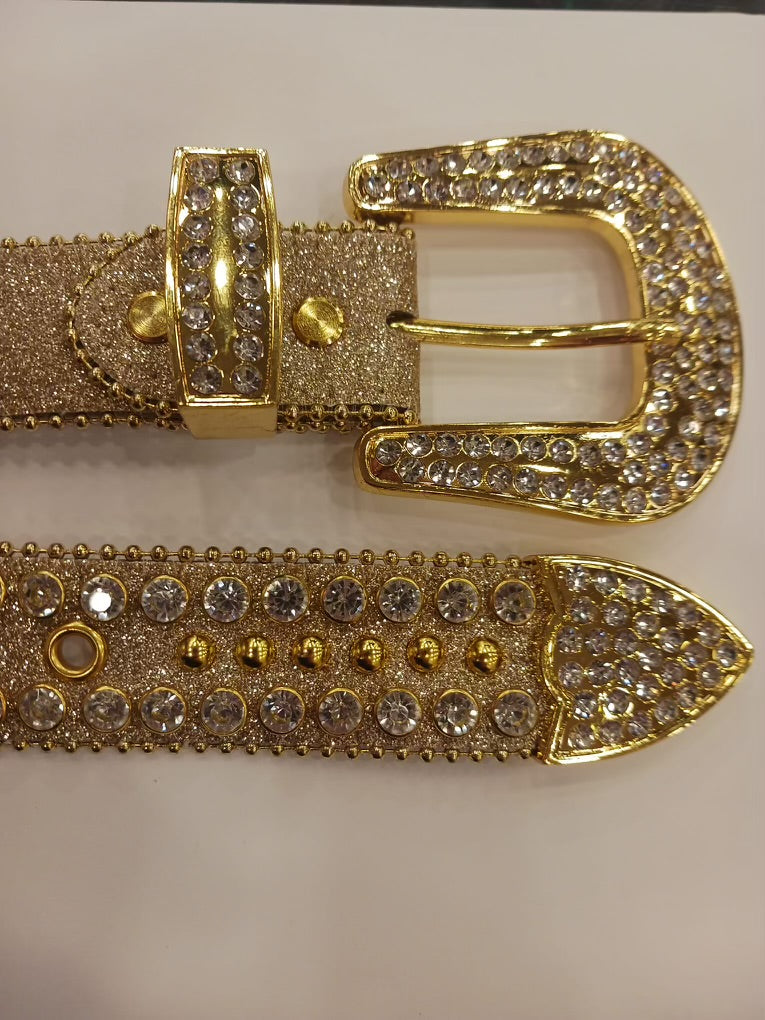 Shimmer Gold Crystals Belt