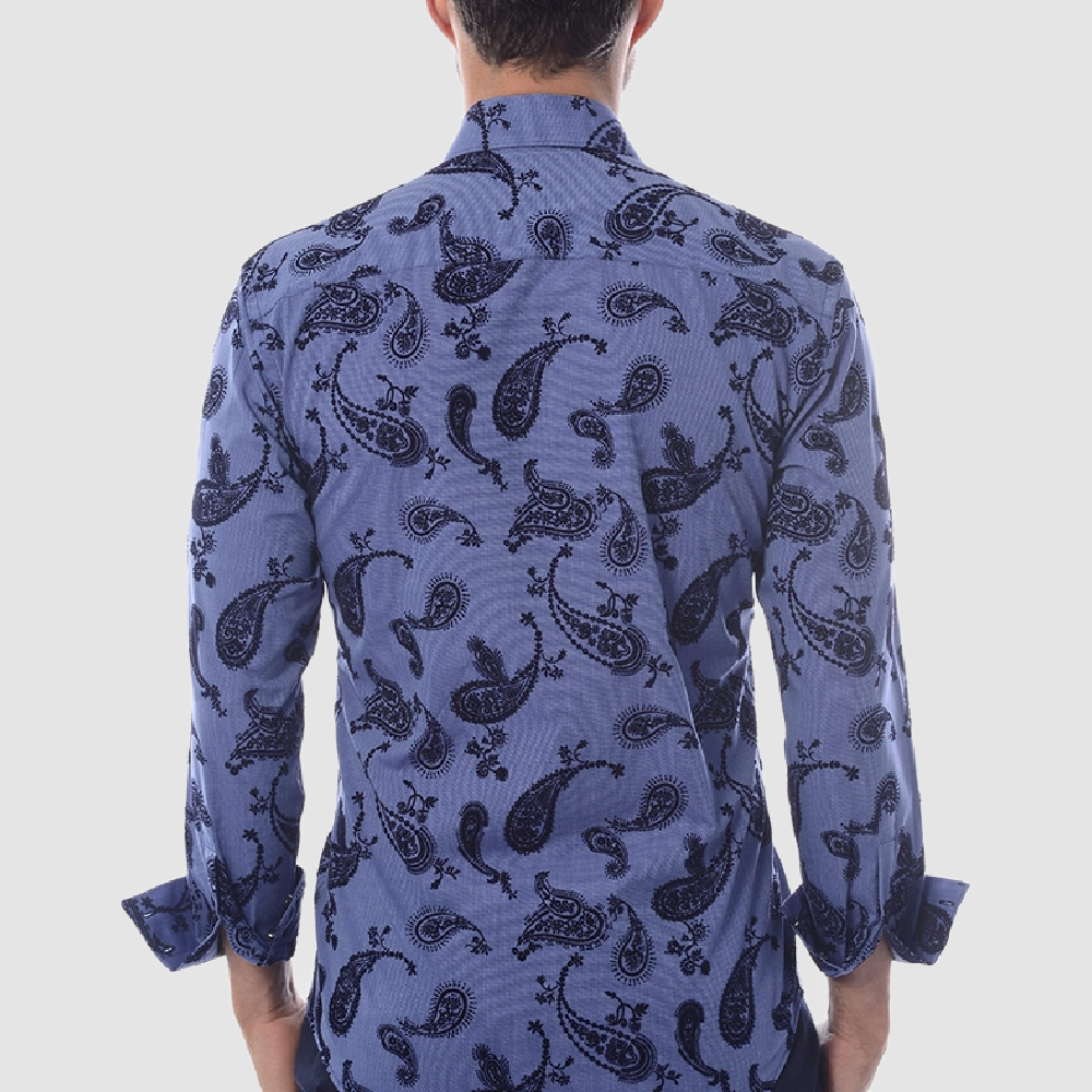 BERTIGO Navy Paisley Shirt