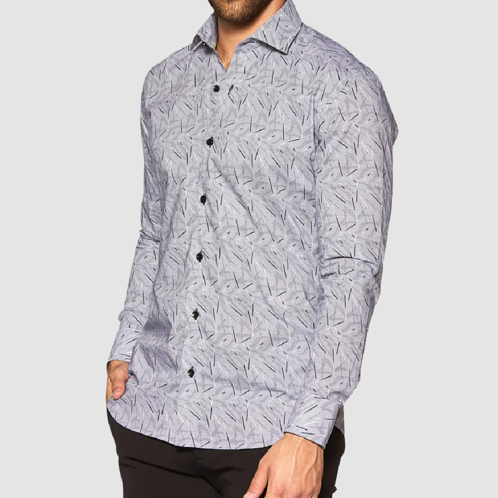 BERTIGO Grey Geometric Shirt