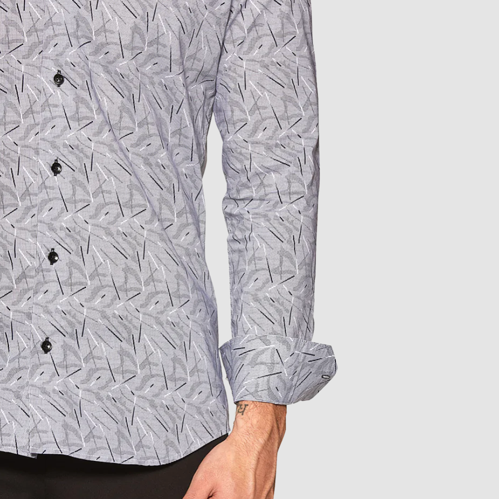 BERTIGO Grey Geometric Shirt