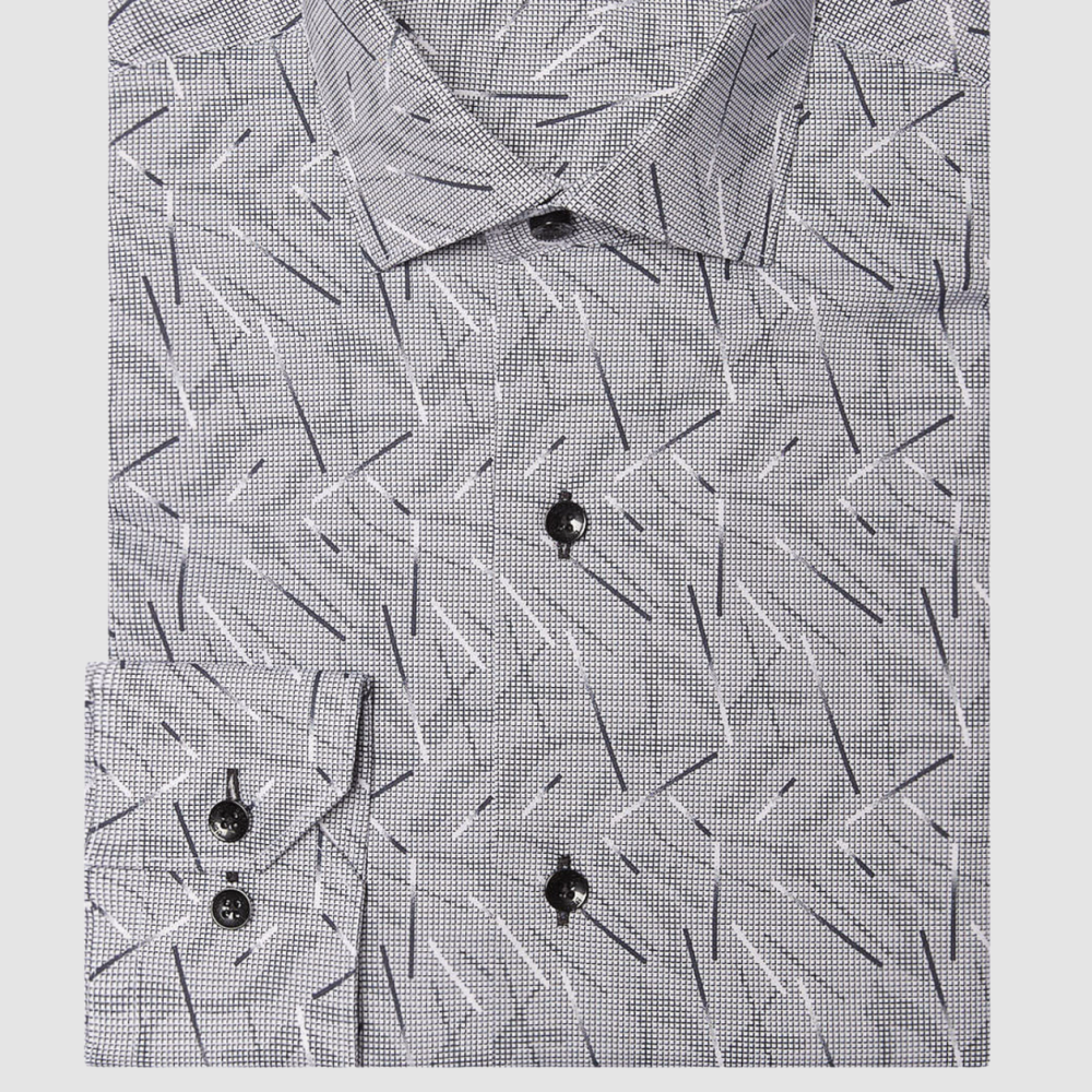 BERTIGO Grey Geometric Shirt