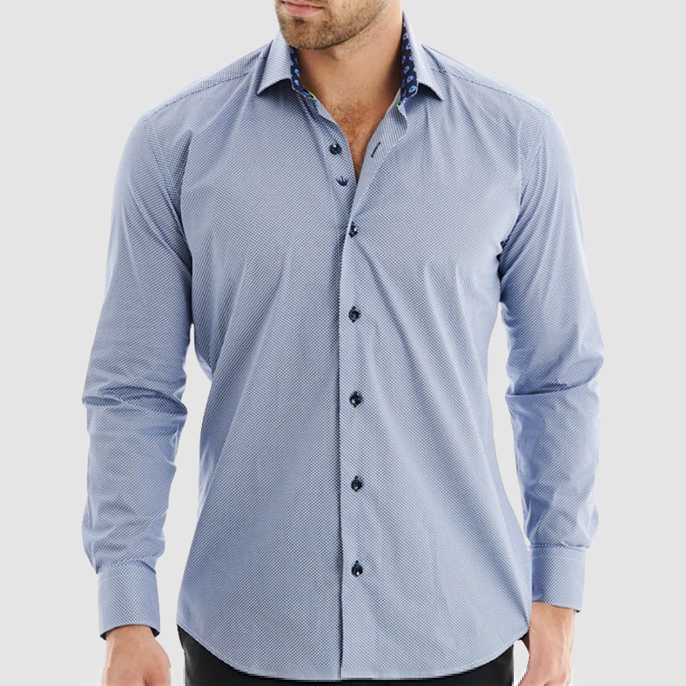 BERTIGO Blue Squares Shirt