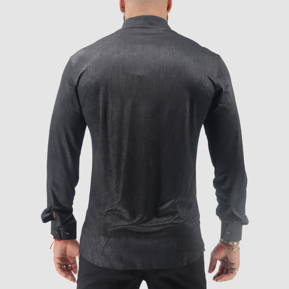 BAROCCO Black Floral Design Shirt