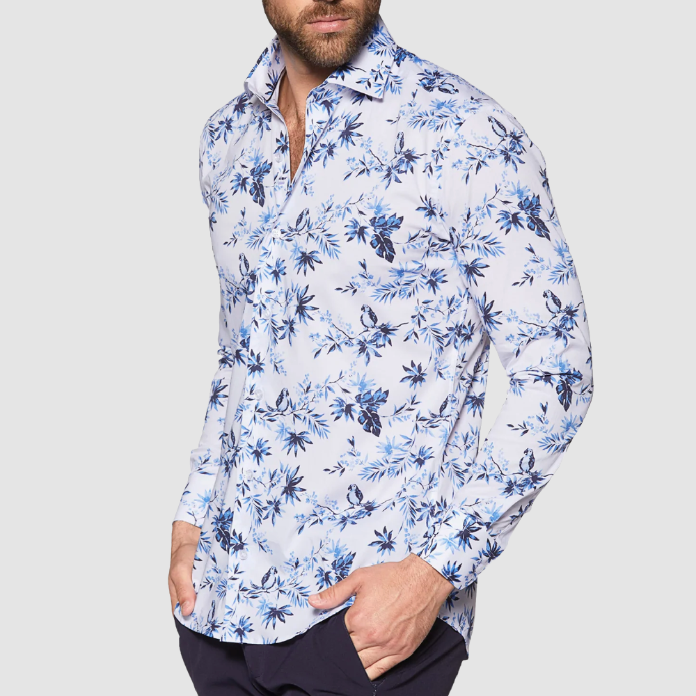 White Blue Birds Shirt