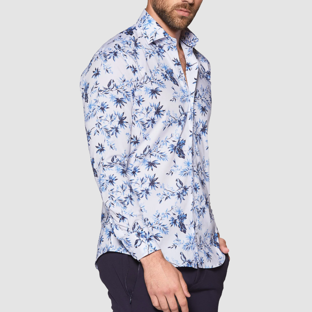 White Blue Birds Shirt