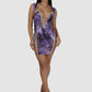 Vie Sauvage Ariana Purple Animal Print Dress