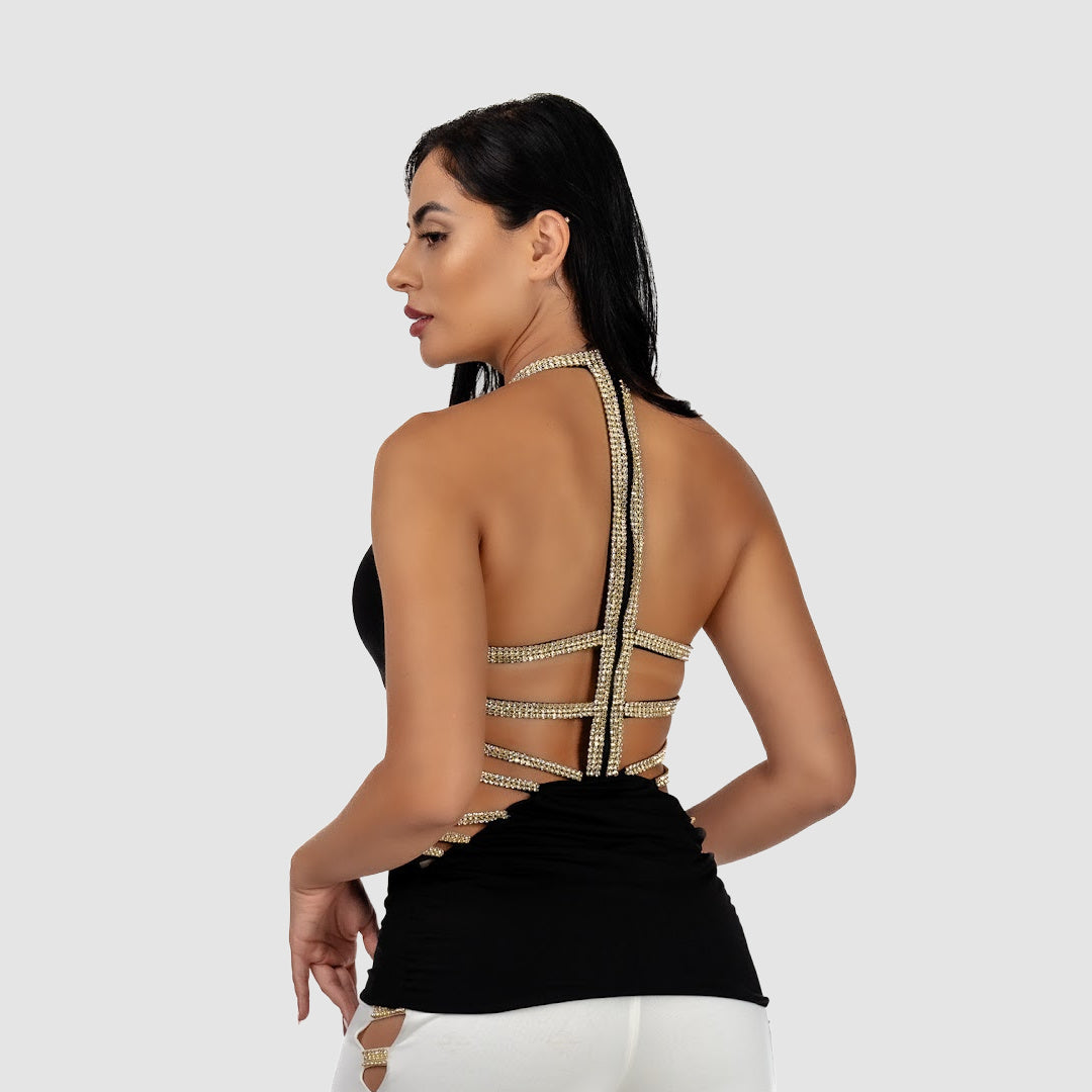 Vie Sauvage Dallas Black w Gold Top