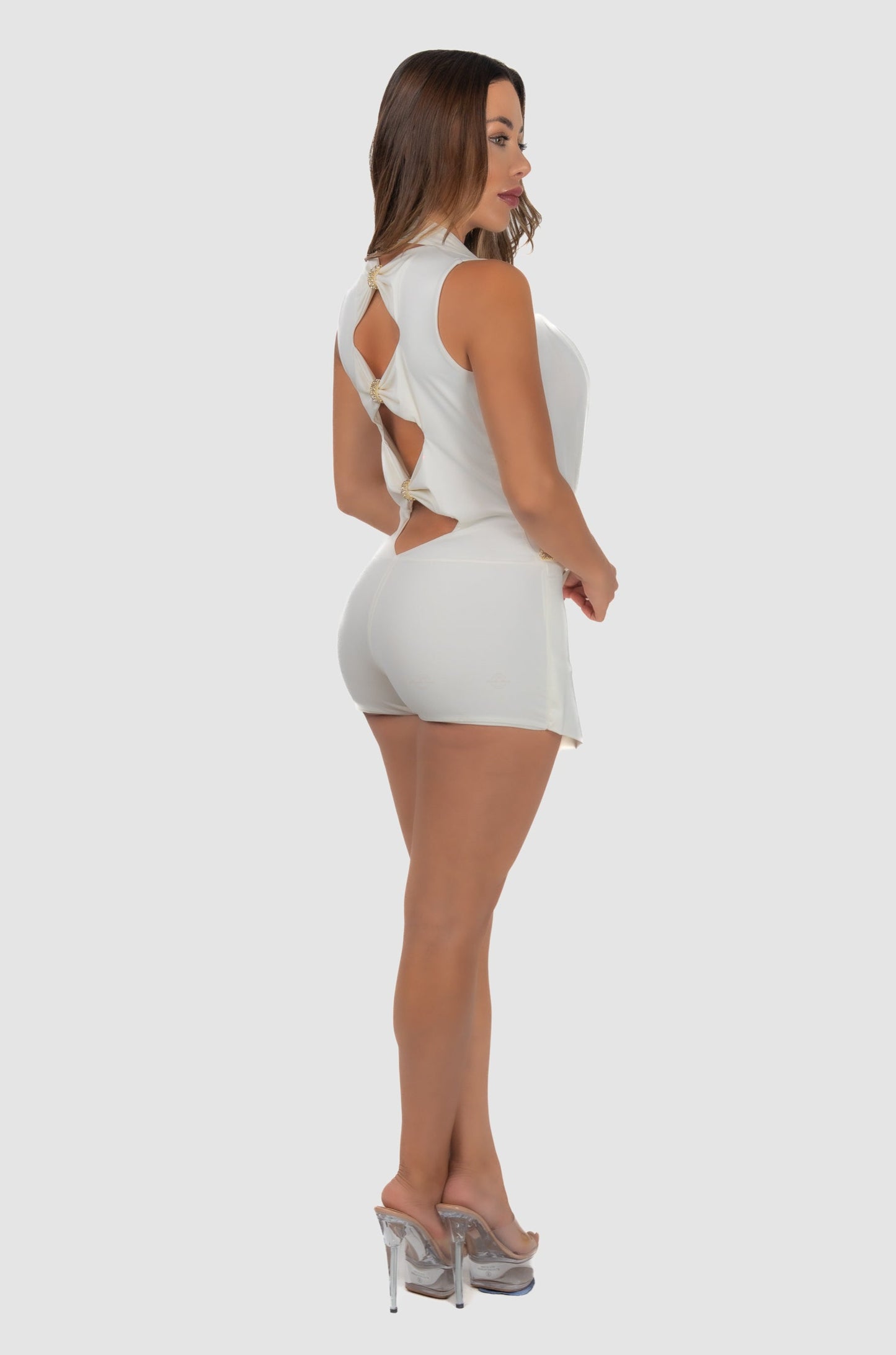 Vie Sauvage Joey White W Gold Romper