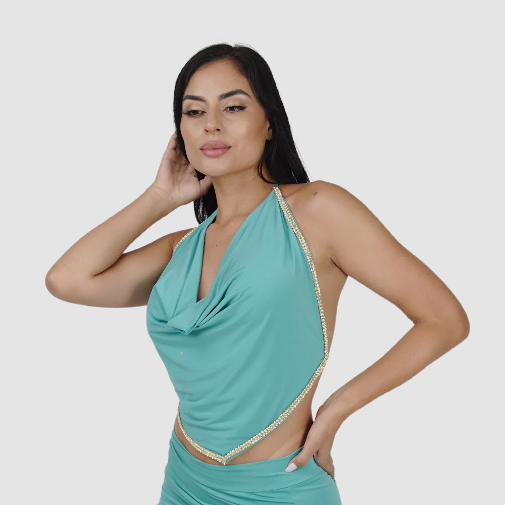 VIE SAUVAGE Renee Mint Top W Gold