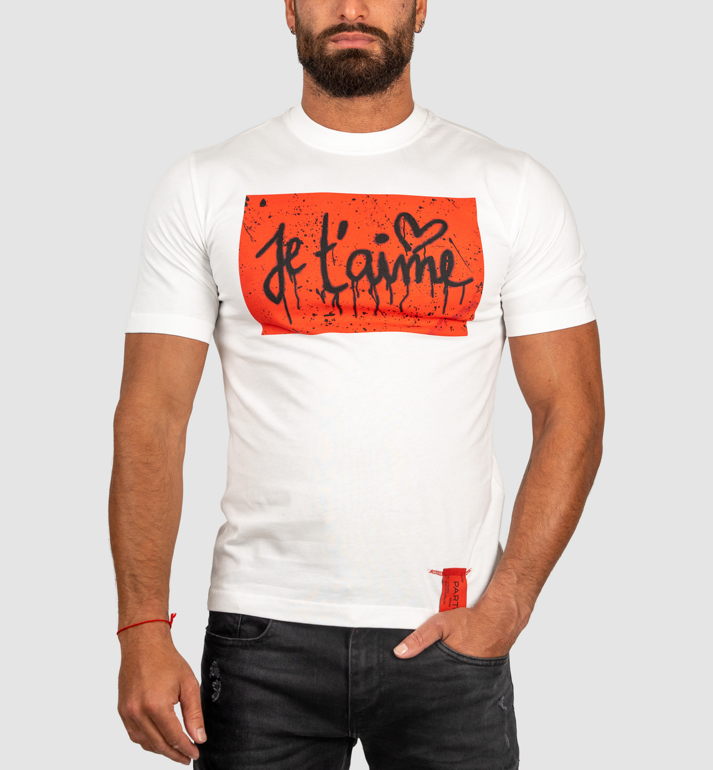 PARTCH WHITE JE T'AIME T-SHIRT