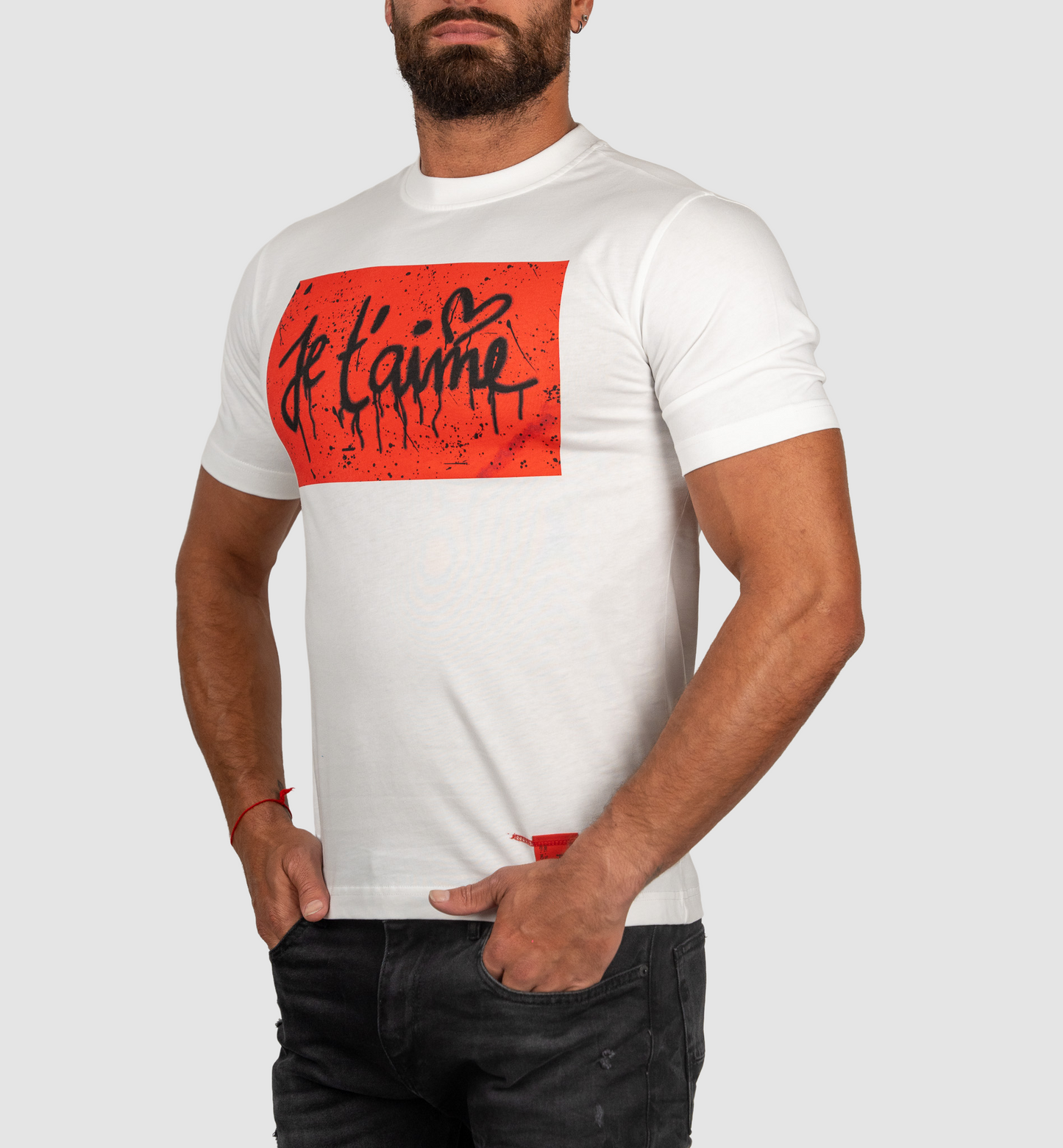 PARTCH WHITE JE T'AIME T-SHIRT