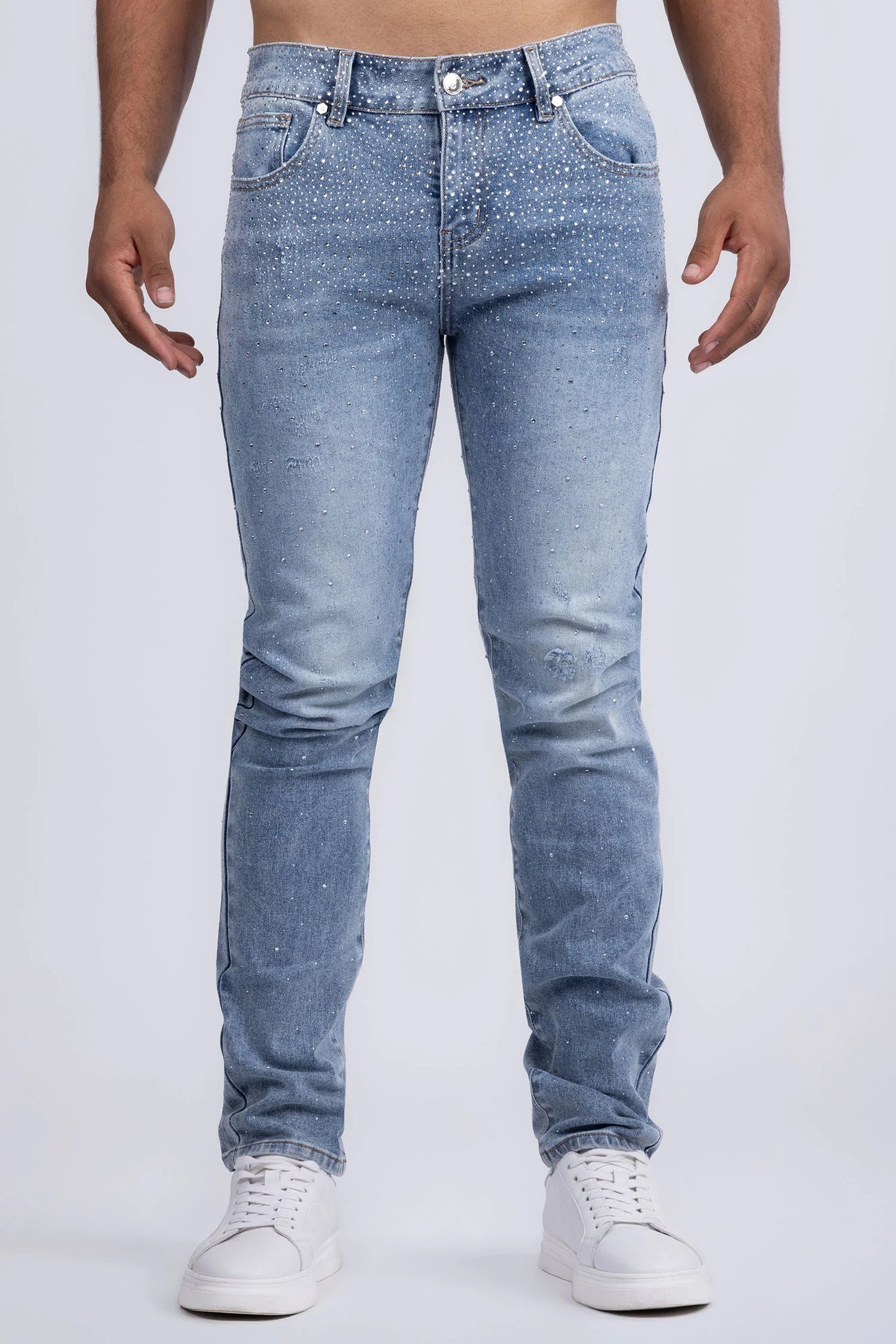 Light Denim w Crystals Jeans