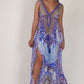 Casa Del Mar Elegance Blue Slit Maxi Dress