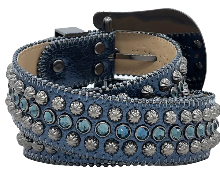 BB SIMON Navy Blue Shine Triple "b" Safa Belt