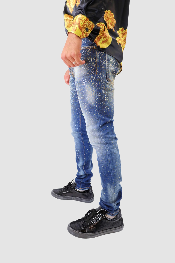 GEORGE V Blue/Gold Jeans