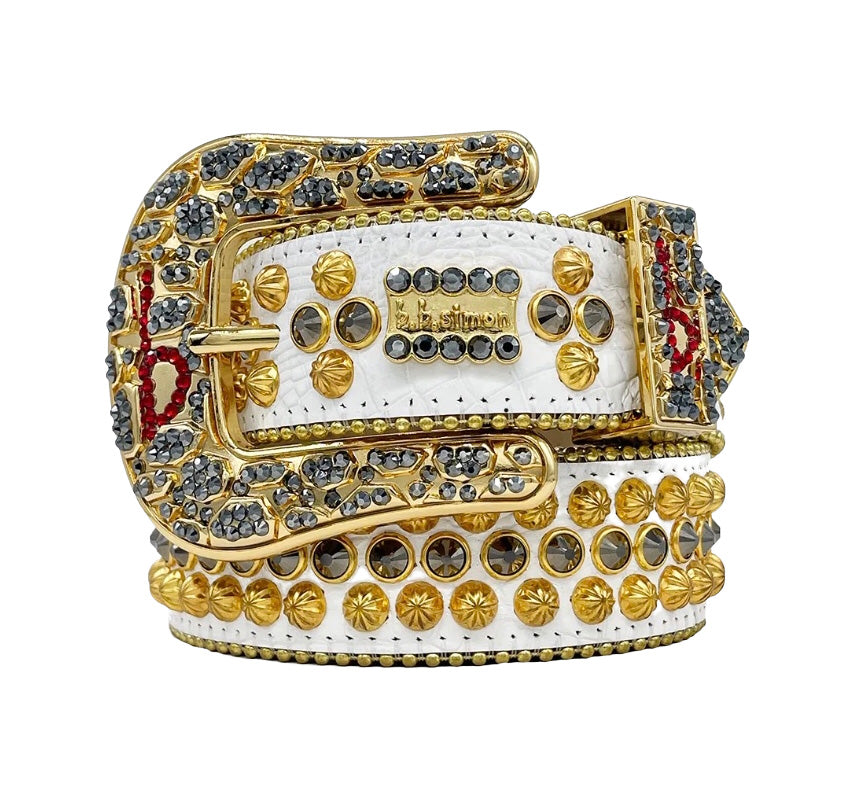 White Hematite w Gold Belt