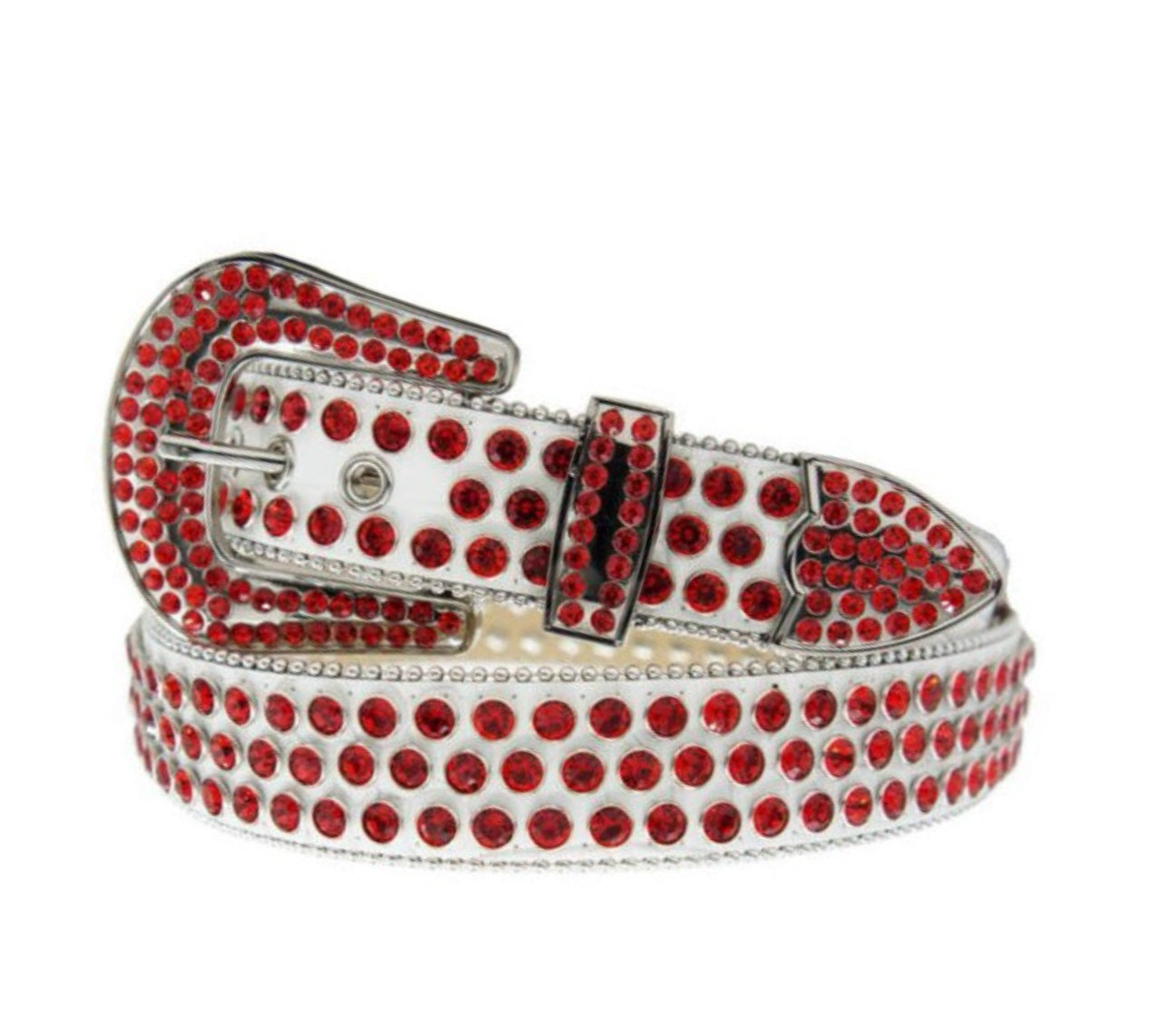 White/Red Crystal Belt