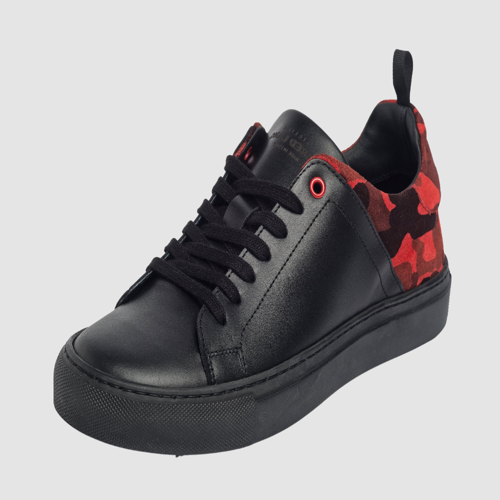 Black W Red Sneakers