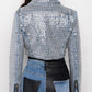 Azalea Wang Denim Crystal Jacket