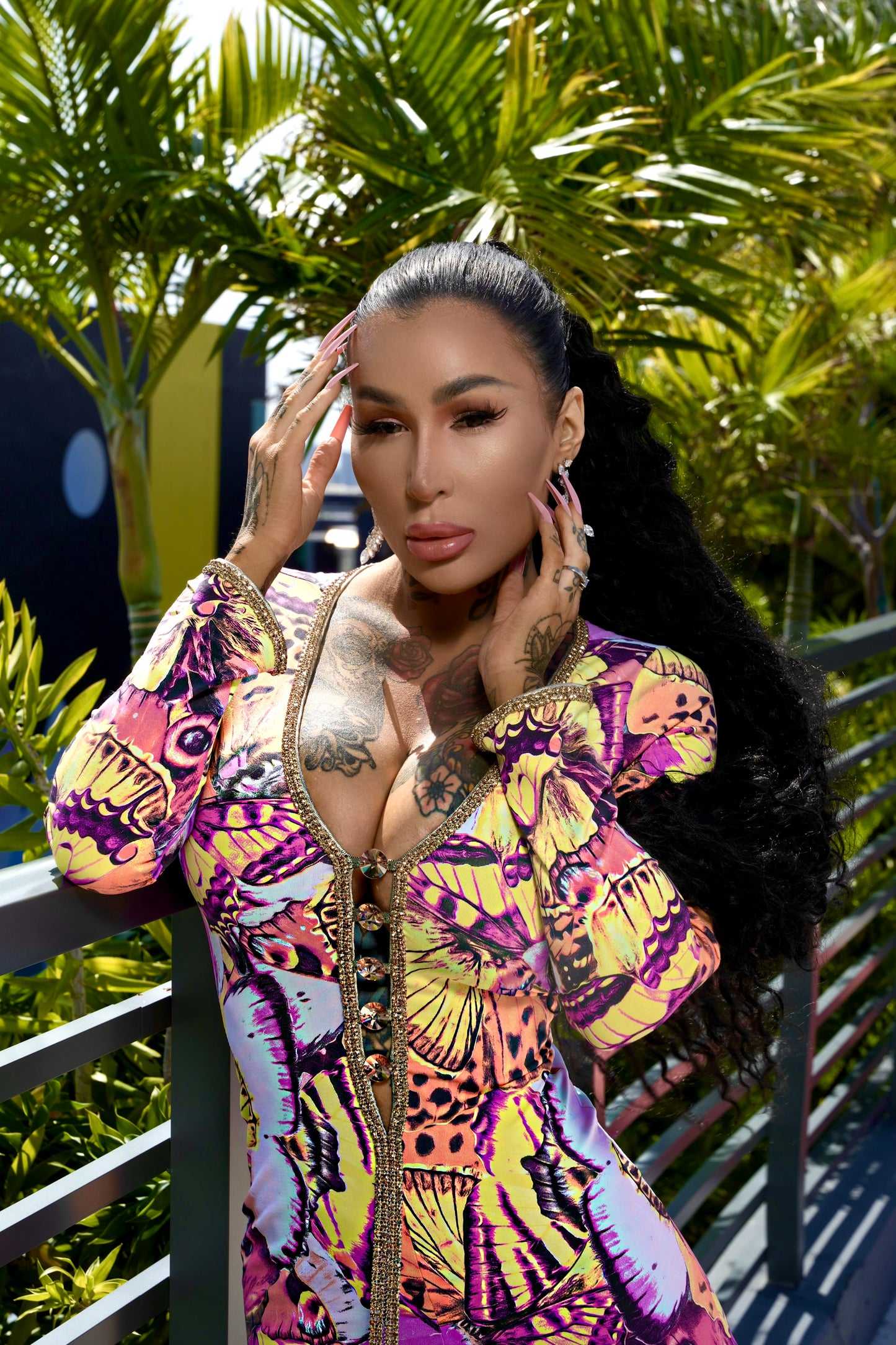 Kasia de Gelaque Butterfly L/S Long Dress