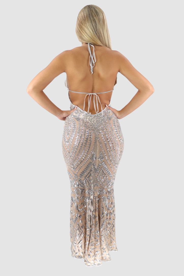 Kasia de Gelaque Silver Halter Long
