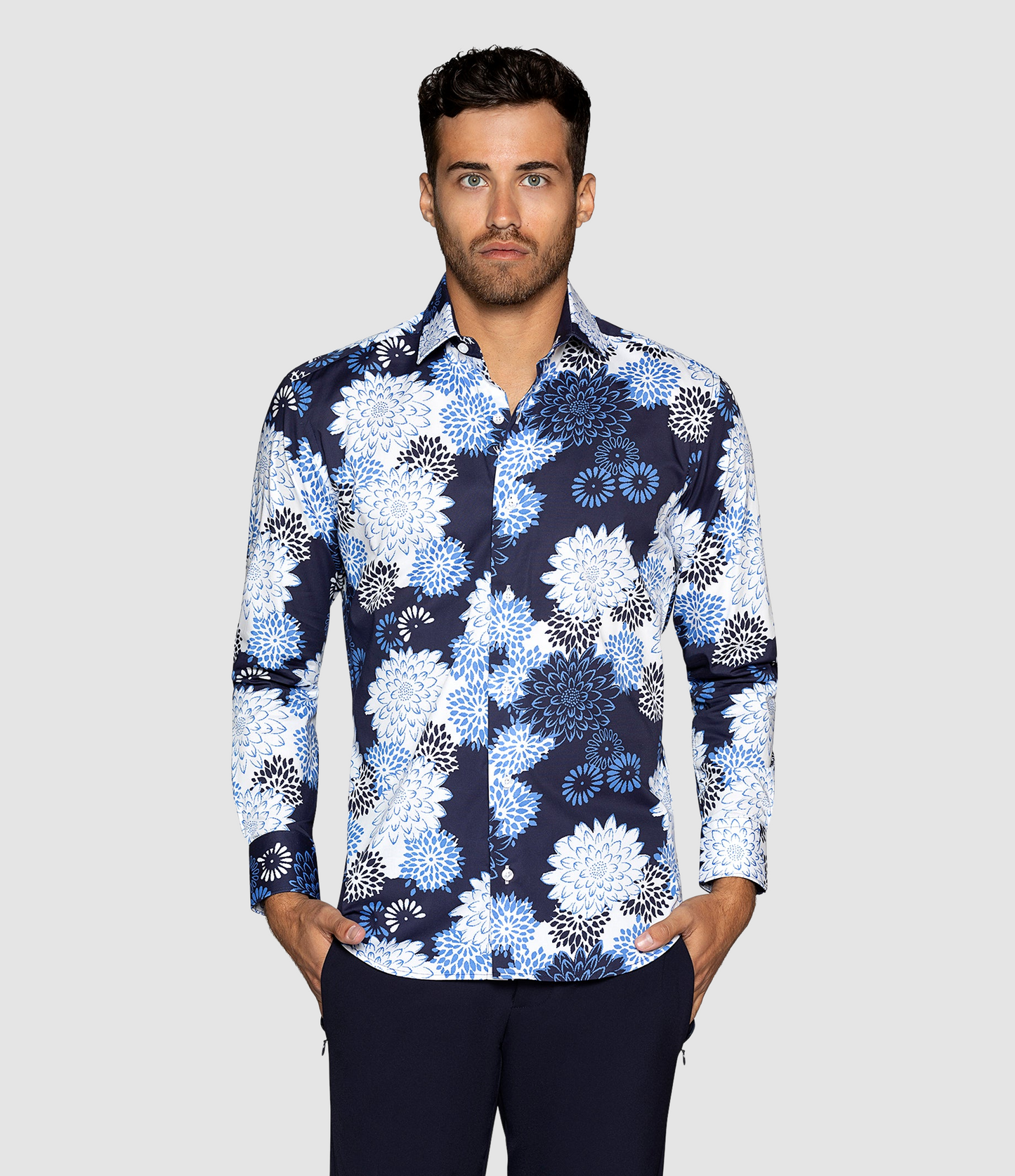 Navy Floral Shirt