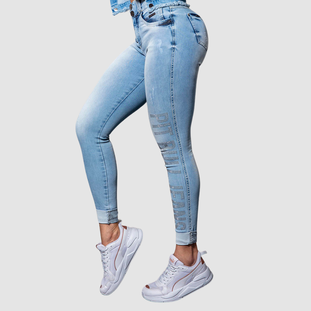PIT BULL JEANS Pit Bull 39387 Light Blue Women Straight Jeans
