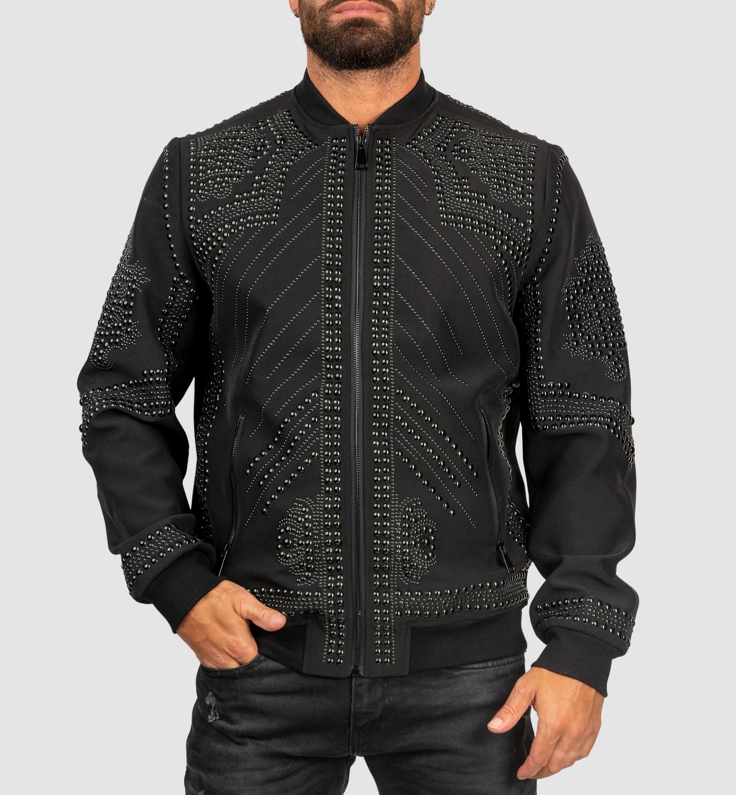 BARABAS Black/Black Bomber Jacket