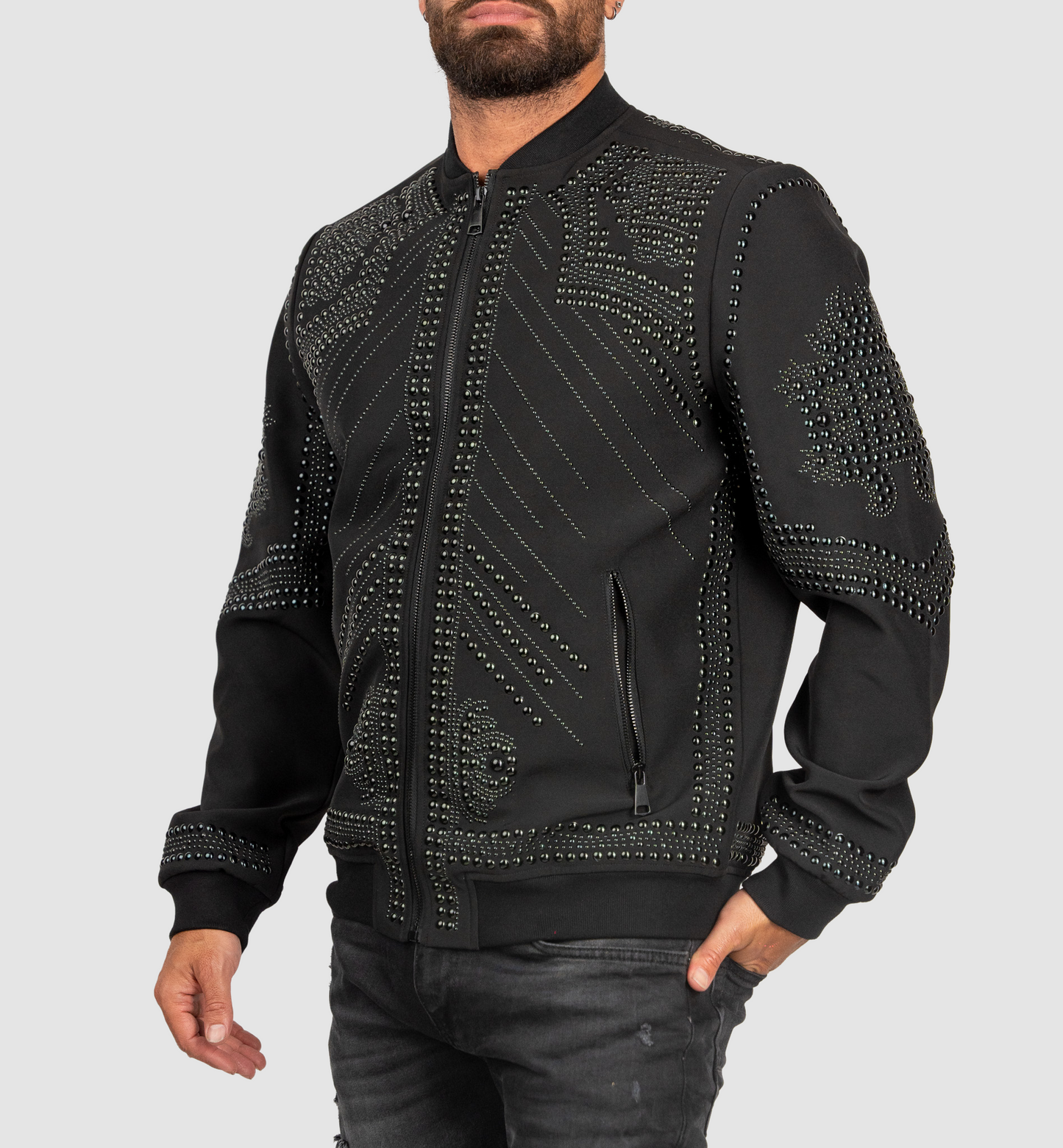 BARABAS Black/Black Bomber Jacket