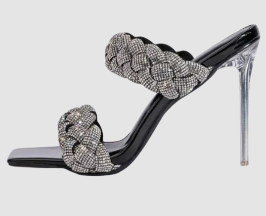 Azalea Wang Black with Silver Shoes