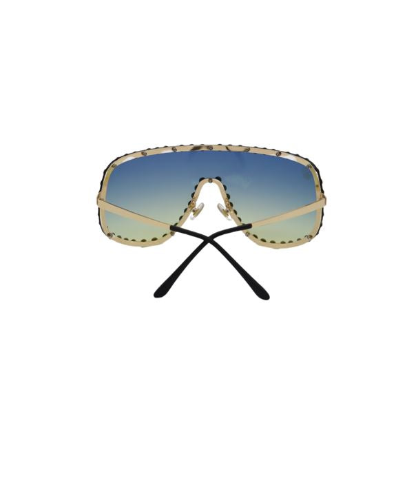 SUMMER TYME BIKINI Blue with Gold Paparazzi Sunglasses