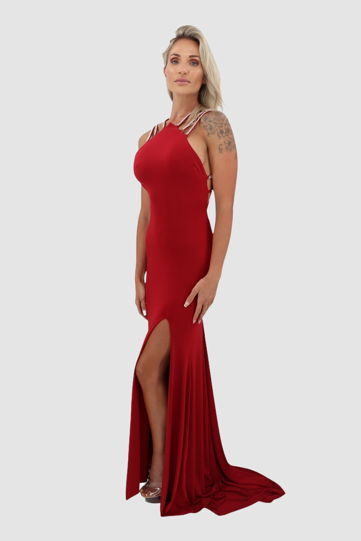 VIE SAUVAGE Meave Red/Silver Long Dress