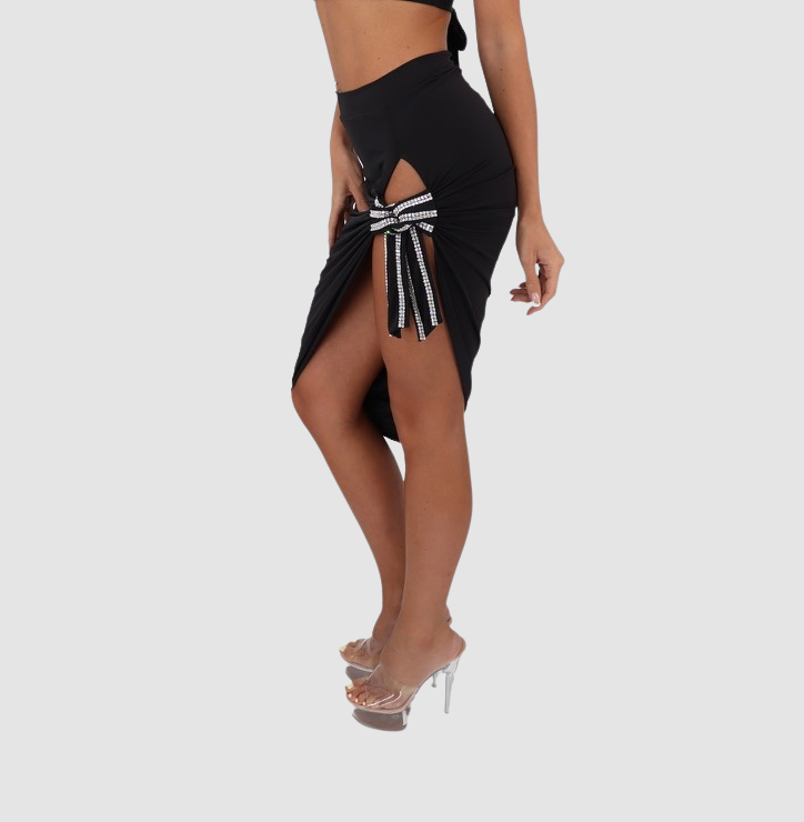 VIE SAUVAGE Lolita Skirt Black W Silver