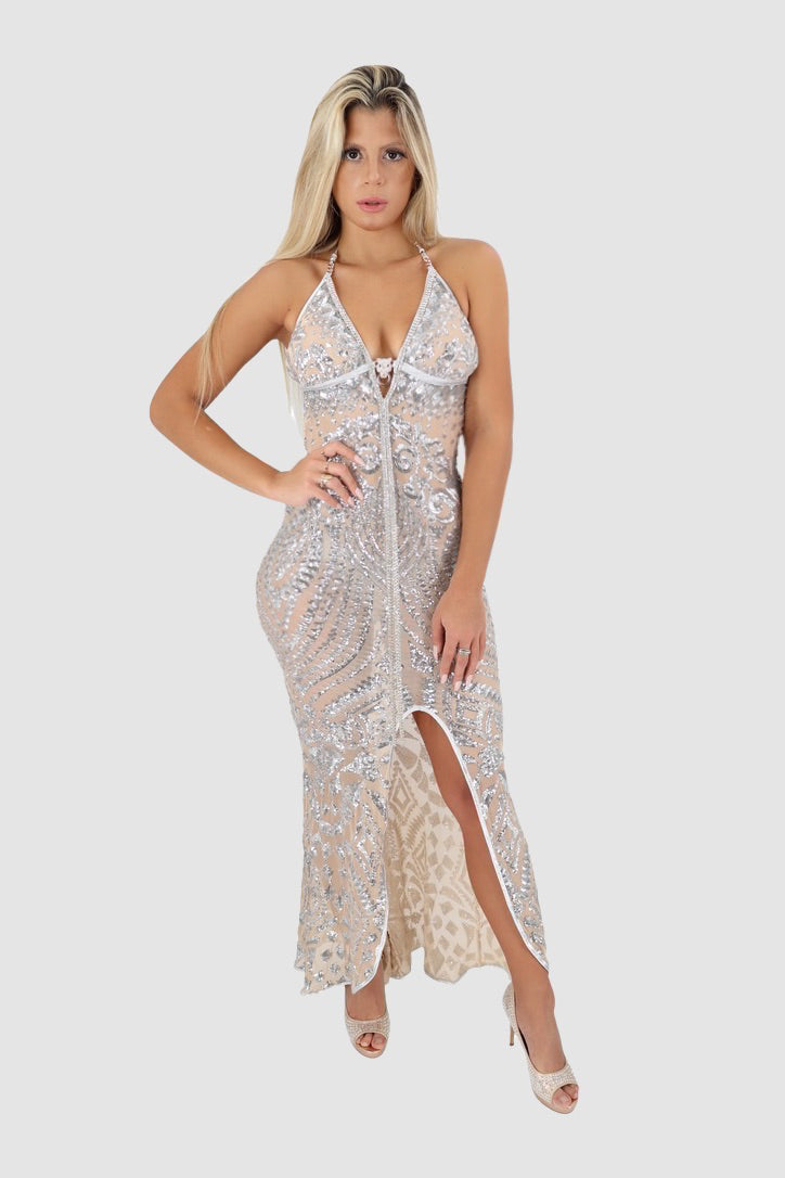 Kasia de Gelaque Silver Halter Long