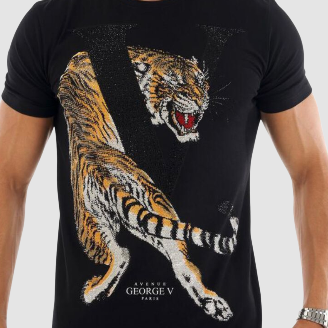 GEV Black V Tiger T-Shirt S