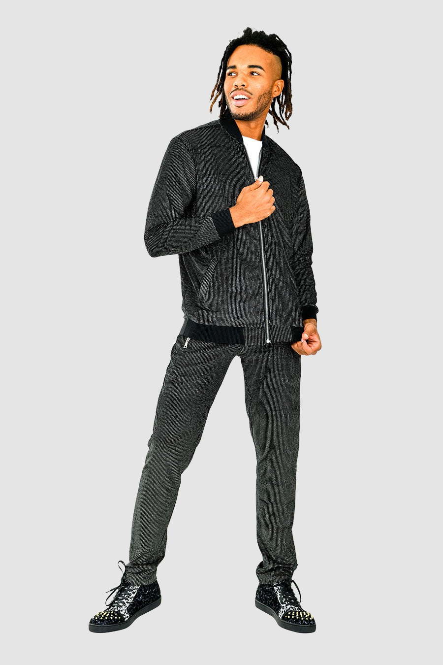 BARABAS Black/Silver Sweat Pants