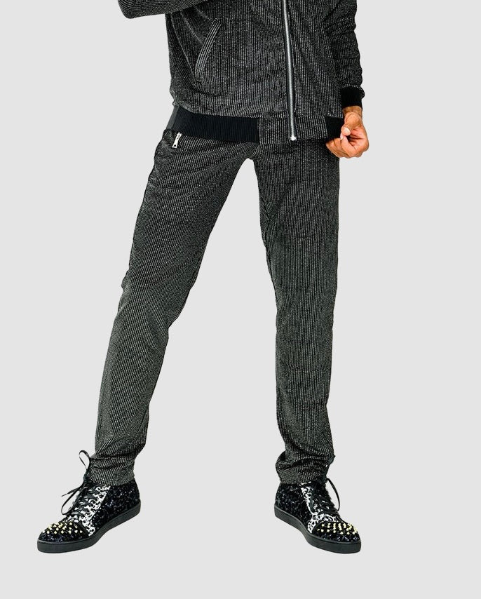 BARABAS Black/Silver Sweat Pants