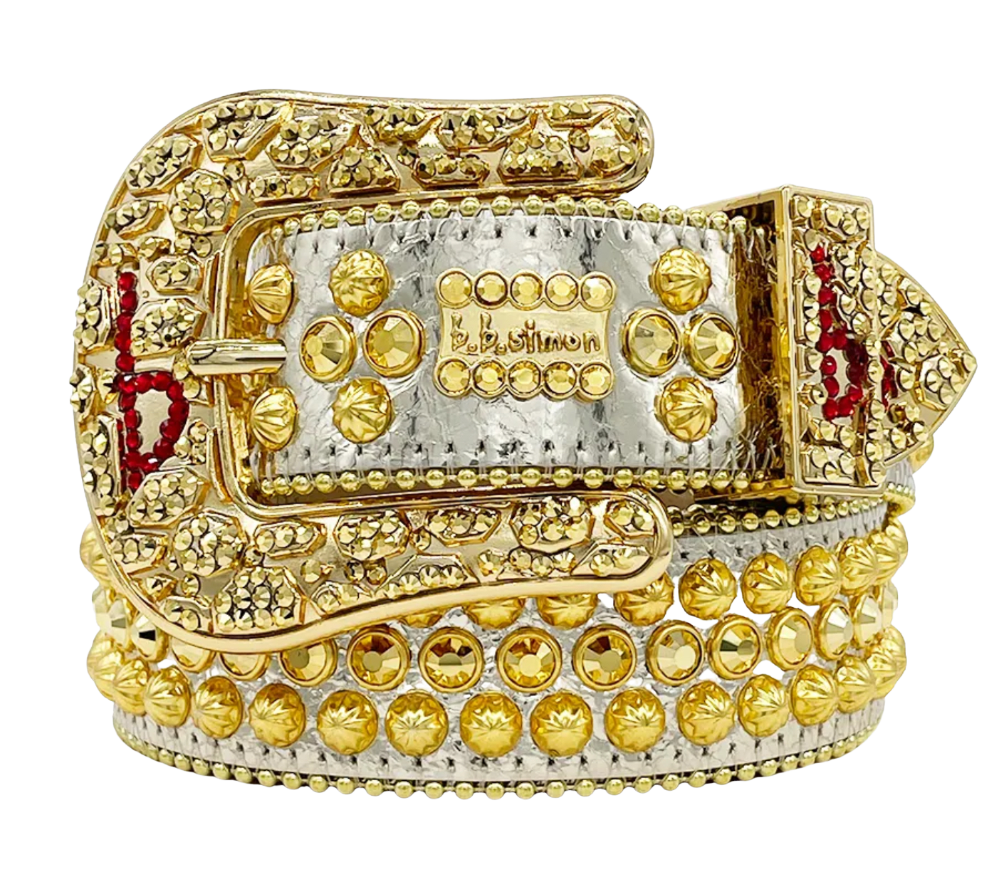 BB SIMON Gold Chrome Triple 'b' Safa Belt